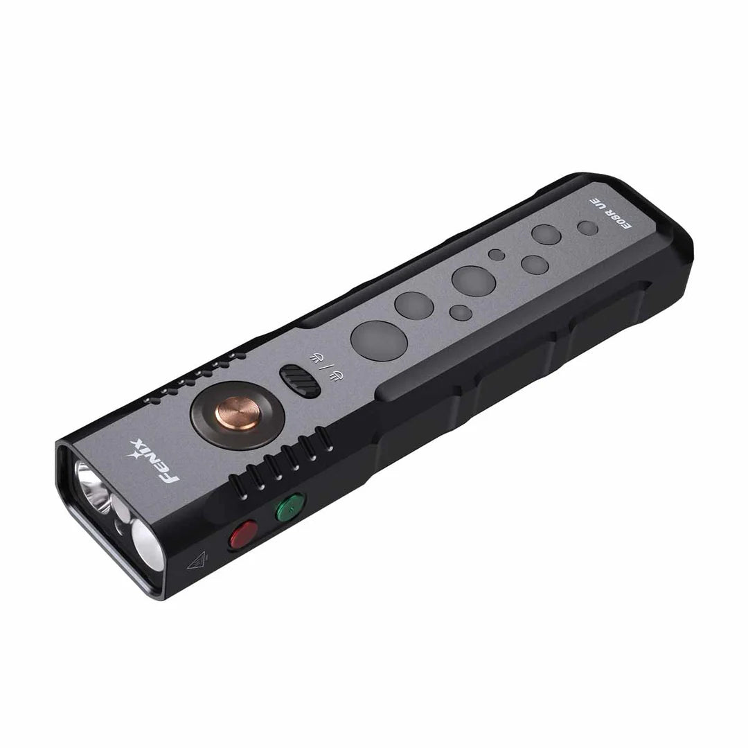 Fenix E08R UE – Flat EDC Flashlight with Green Laser, Body Lights &amp; Digital Dice - Options