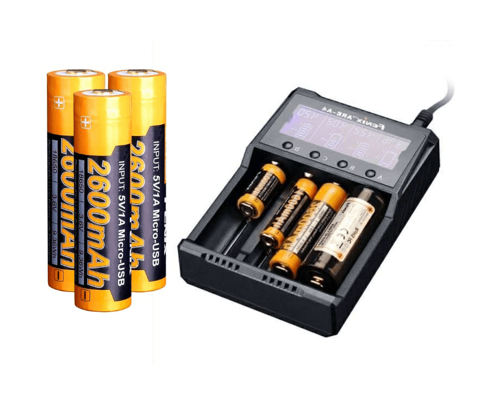 Fenix ARE-A2 Charger+ 3x Fenix ARB-L18-2600U Battery