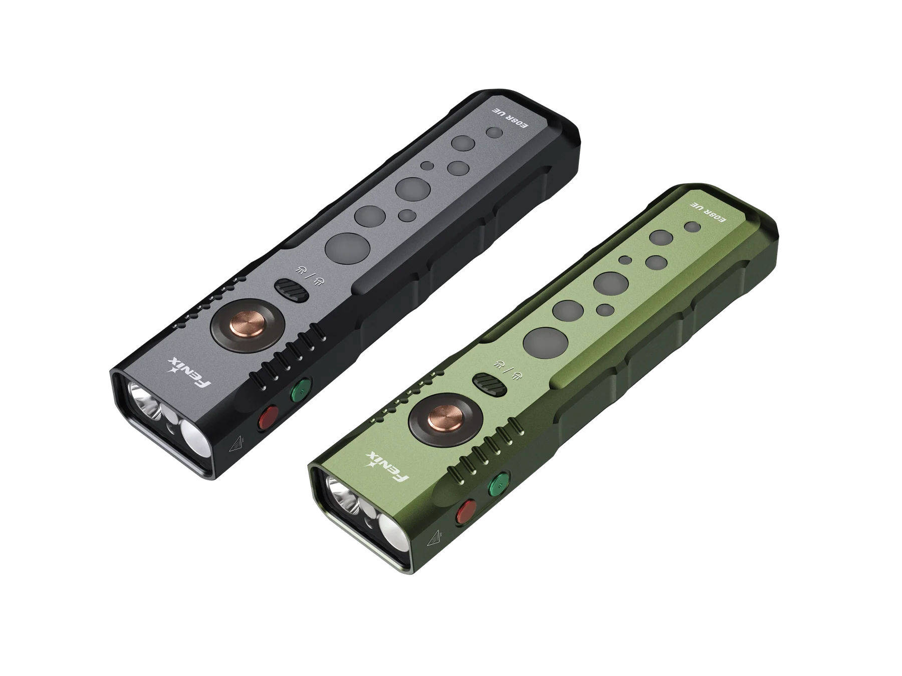 Fenix E08R UE – Flat EDC Flashlight with Green Laser, Body Lights &amp; Digital Dice - Options