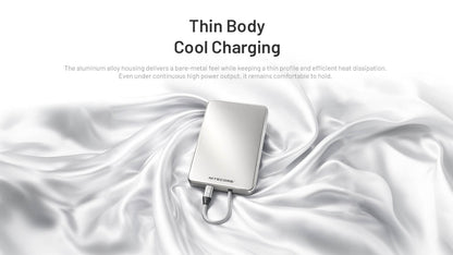 “Nitecore POCKET 5 magnetic power bank – compact fast-charging portable battery”