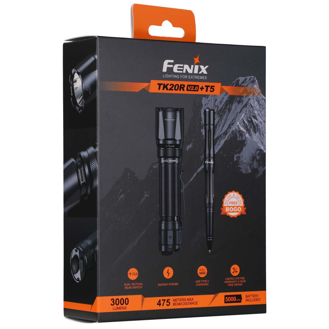 Fenix TK20R V2.0 Rechargeable Dual Rear Switch Multipurpose Flashlight