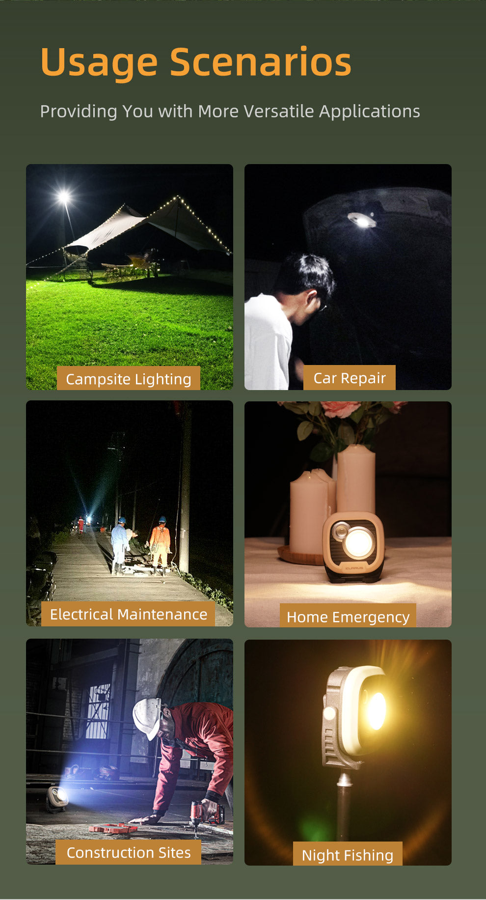 “Klarus WL3 1500 lumens LED work light – Rechargeable portable work light with selectable options”