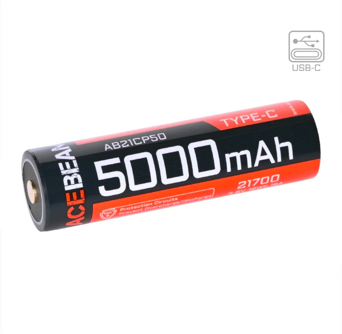 Acebeam 21700 Li-ion USB-C Rechargeable Battery-5000mAh
