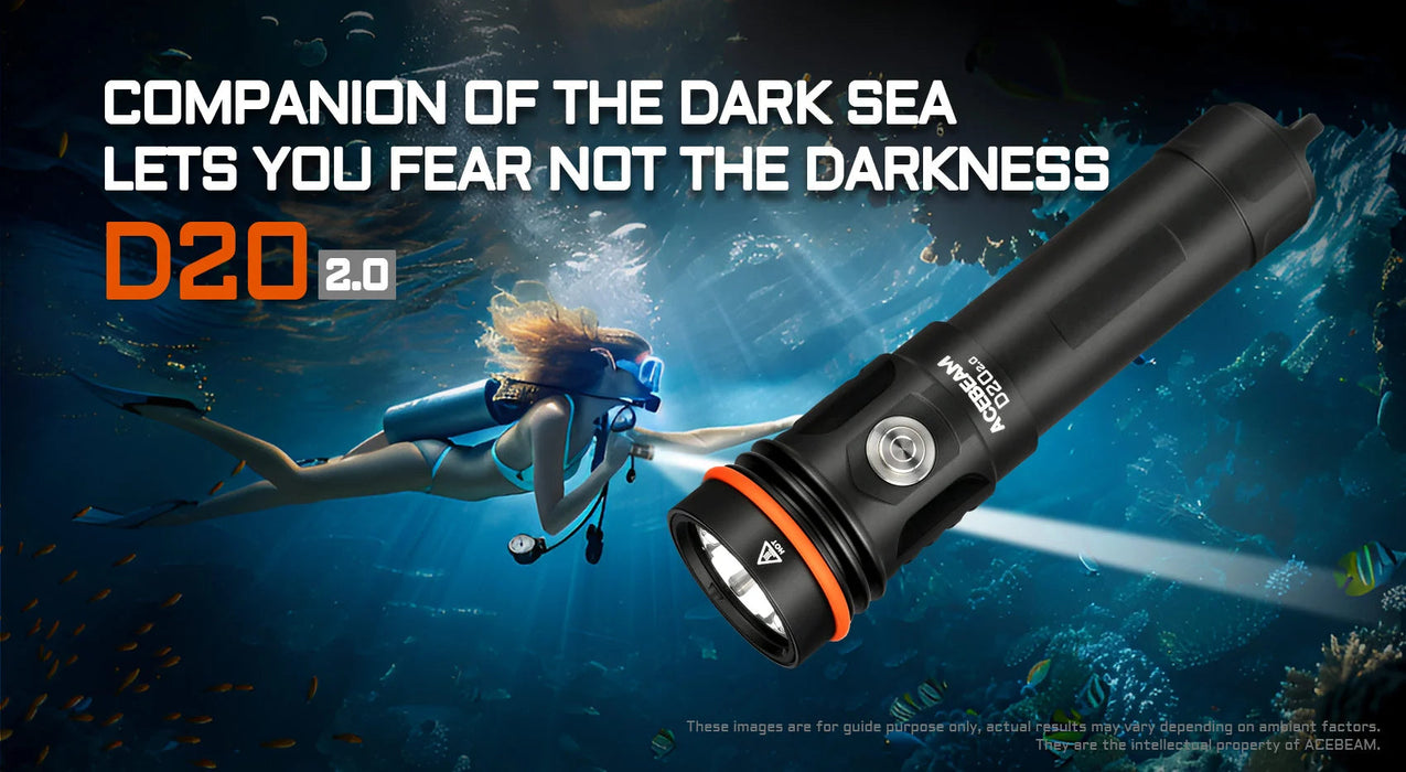Acebeam D20 2.0 Dive Flashlight ***Will ship around November 25th*** Flashlight Acebeam 