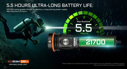 Acebeam D20 2.0 Dive Flashlight