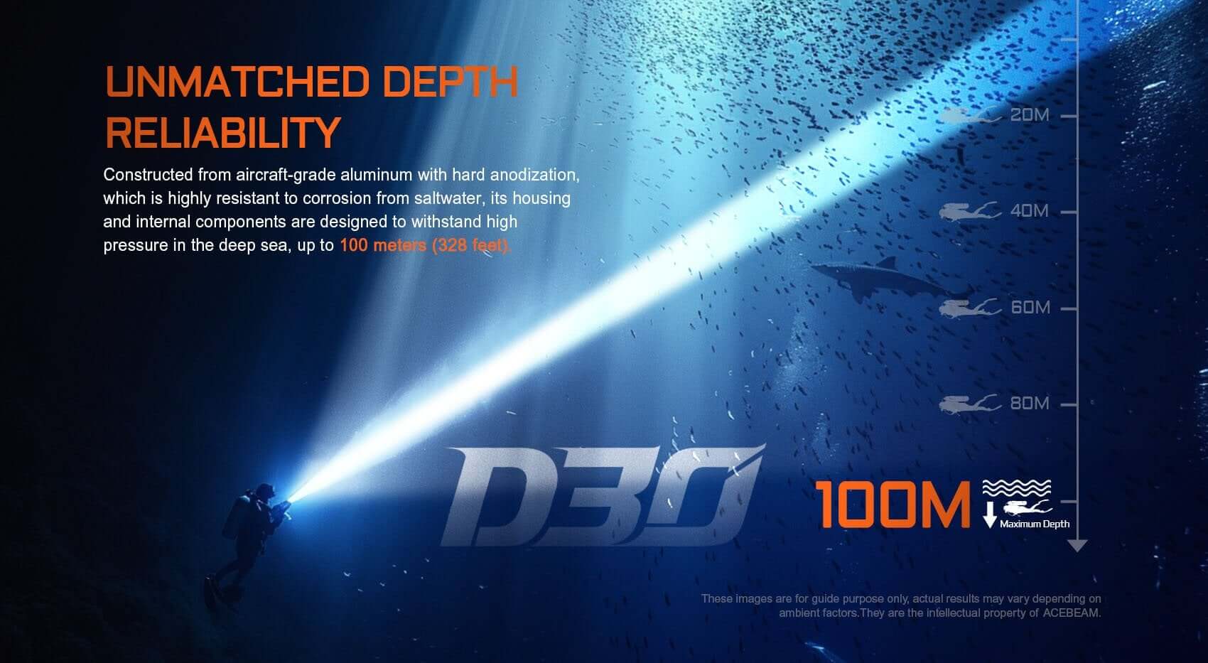 Acebeam D30 Diving Flashlight