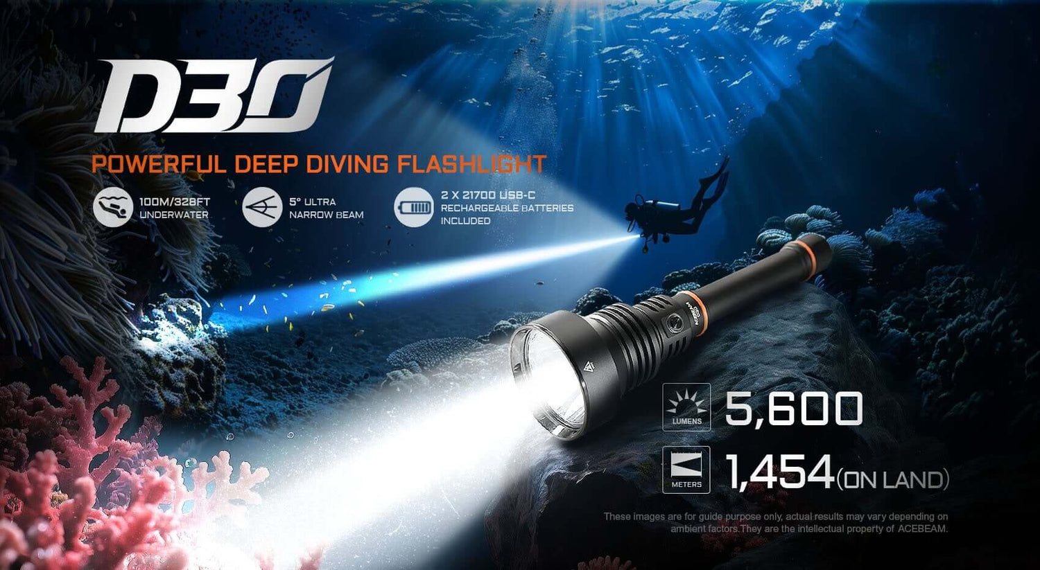 Acebeam D30 Diving Flashlight