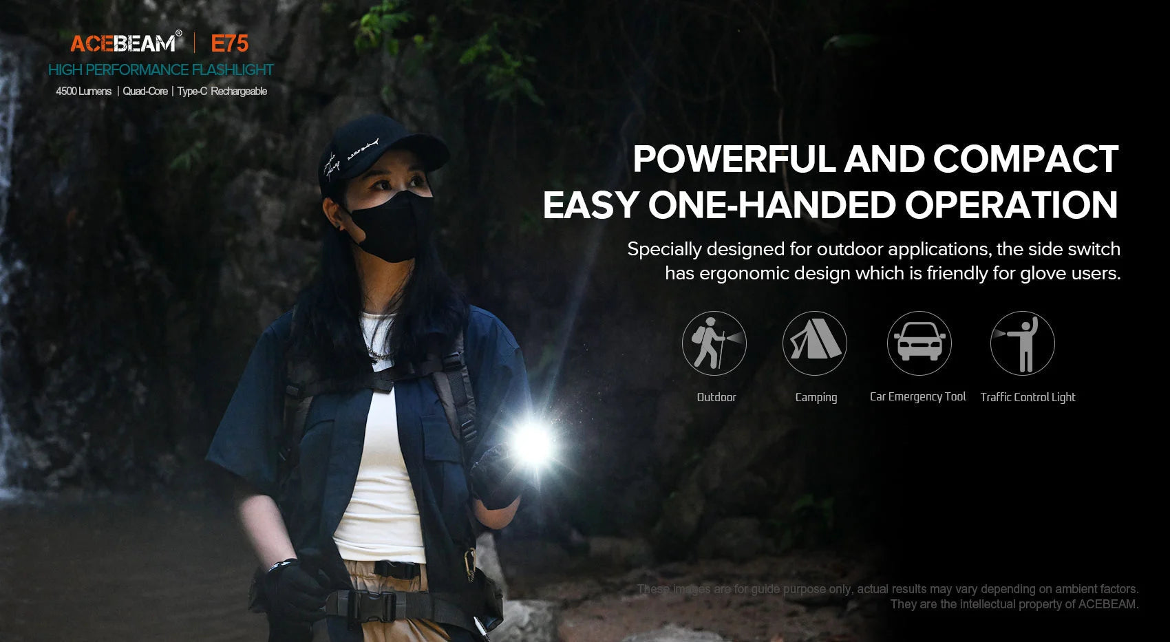 Acebeam E75 High-performance LED Flashlight - Options