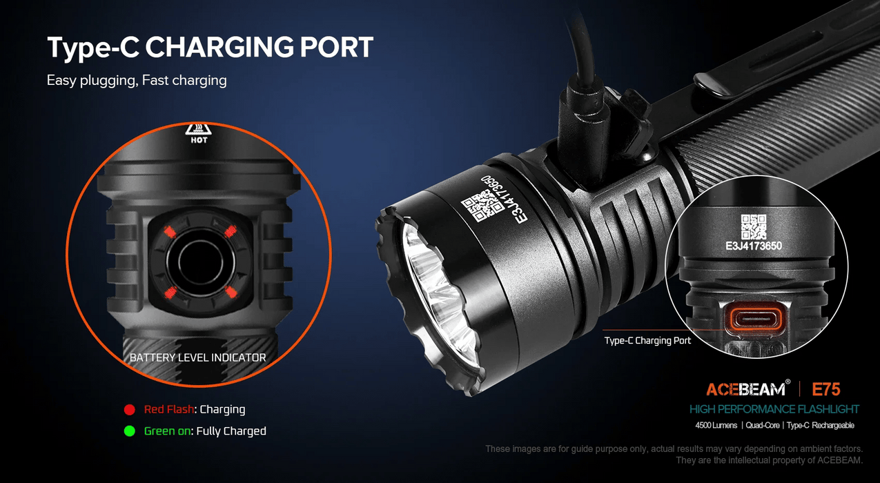 Acebeam E75 High-performance LED Flashlight - Options ***Will ship around November 25th*** Flashlight Acebeam 