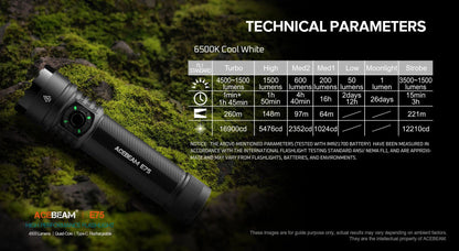 Acebeam E75 High-performance LED Flashlight - Options