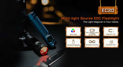 Acebeam EC20 Multi-light Source EDC Flashlight - Blue