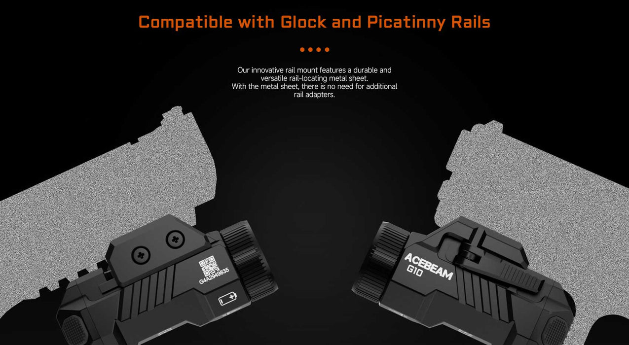 Acebeam G10 Rail Mounted Flashlight Flashlight Acebeam 