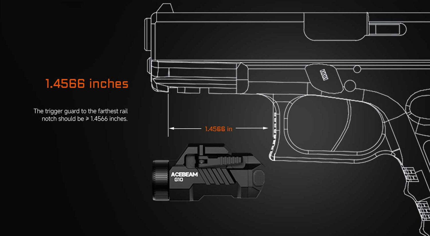 Acebeam G10 Rail Mounted Flashlight *** Special Order ***