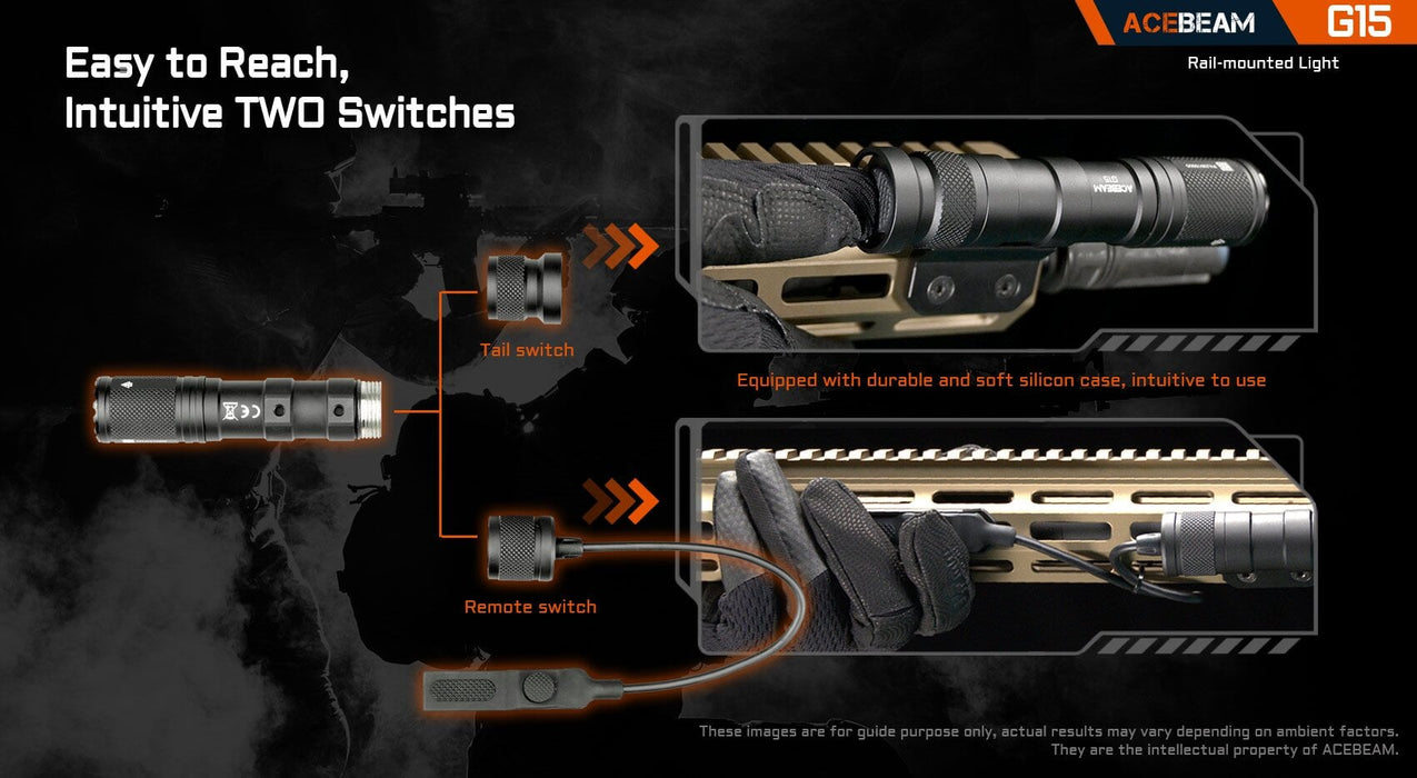 Acebeam G15 Rail Mounted Flashlight Flashlight Acebeam 
