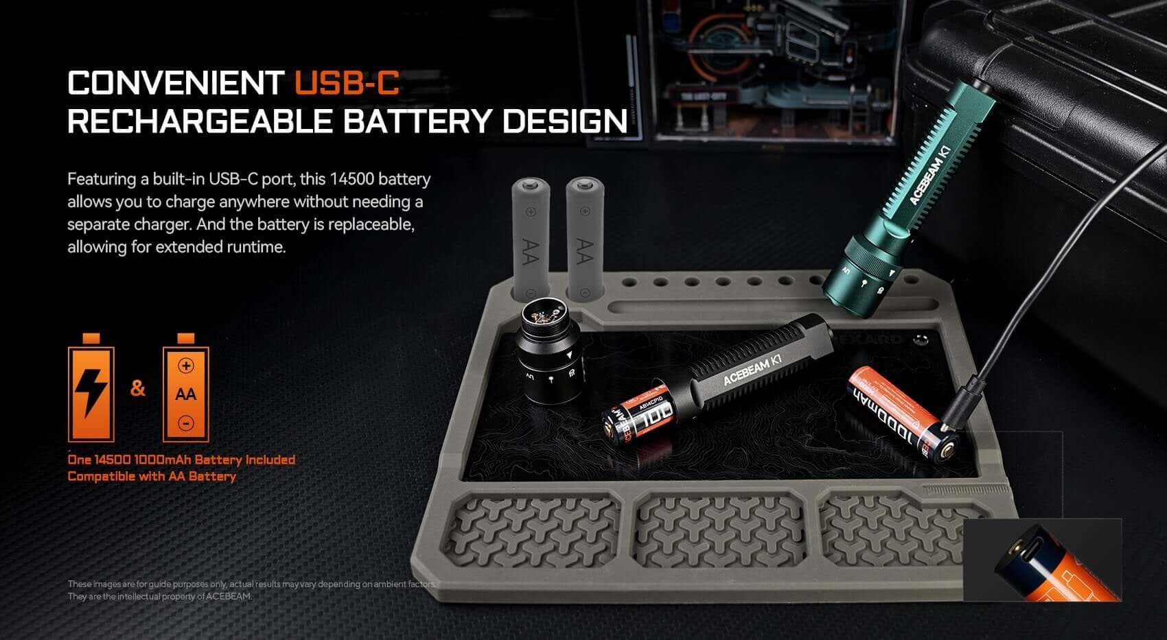 Acebeam K1 Triple-Source EDC Flashlight – White, Green &amp; UV Beams