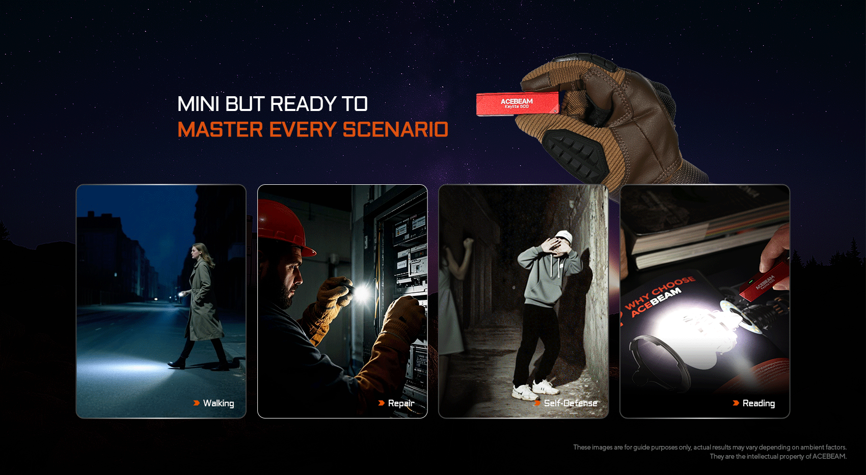 Acebeam Keylite 500 Lumen Keychain Flashlight - Options