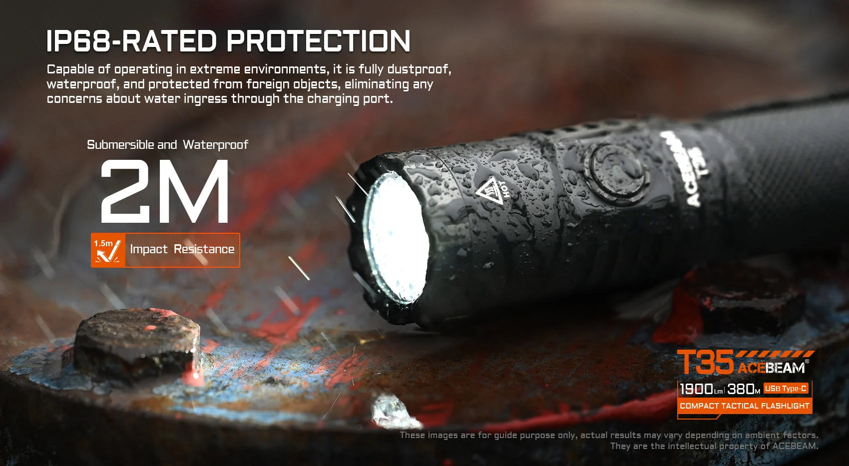 Acebeam T35 Compact Tactical Flashlight - Options