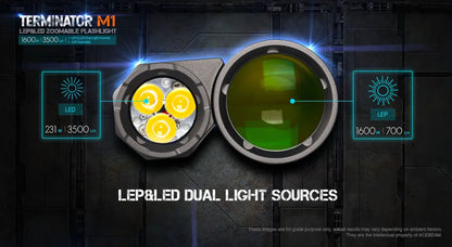 Acebeam Terminator M1 Dual Head LEP/LED Flashlight (Limited Edition) - Option