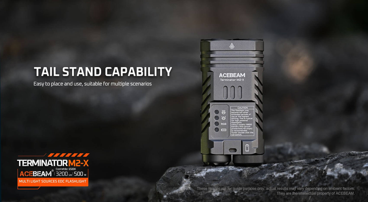 Acebeam Terminator M2-X Dual Head LEP/LED Flashlight