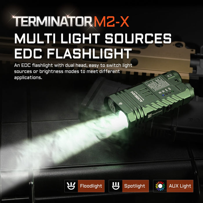 Acebeam Terminator M2-X Dual Head LEP/LED Flashlight ***Will ship around April 23rd*** Flashlight Acebeam 