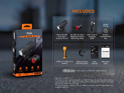 Fenix BC28R – Rechargeable Bike Light &amp; Taillight Set with Wireless Link