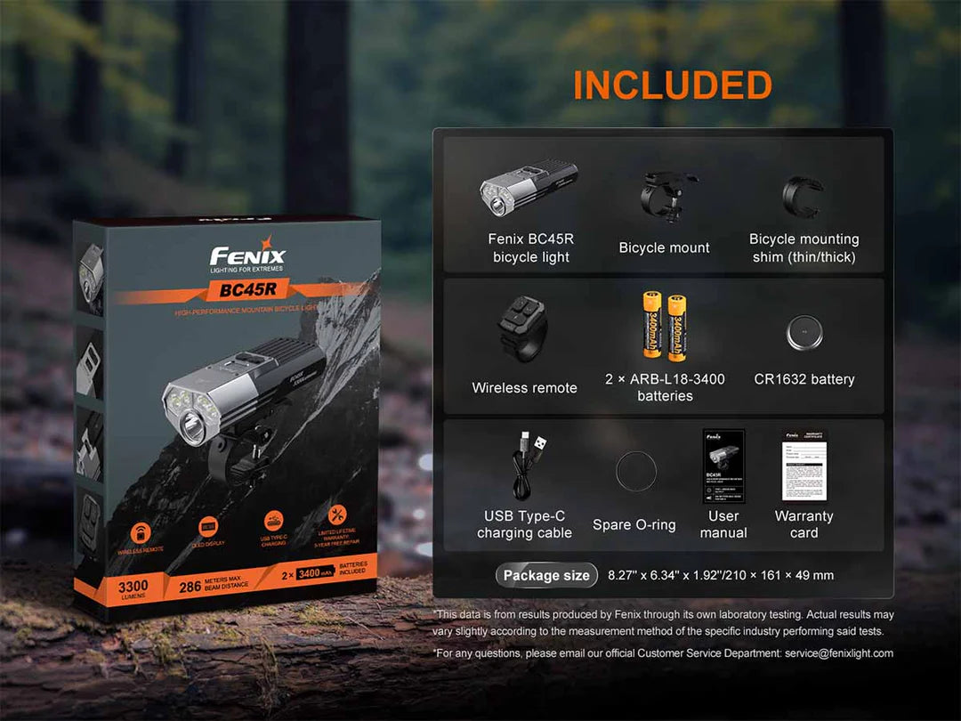 Fenix BC45R – High-Performance Mountain Bike Light with Dual Beam &amp; Wireless Remote