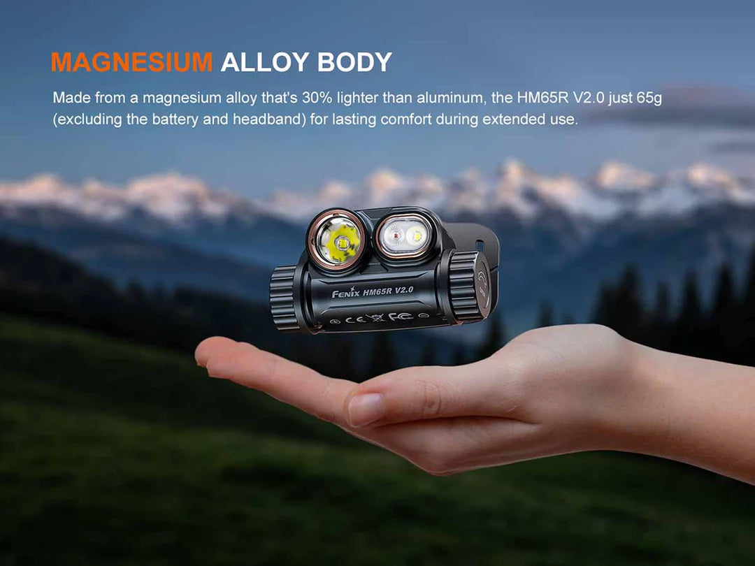 Fenix HM65R V2.0 – 2,200 Lumen Rechargeable Headlamp with Dual Beam &amp; Red Light