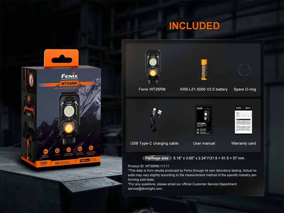 Fenix WT26RM 2500 Lumens Rechargeable Work Light
