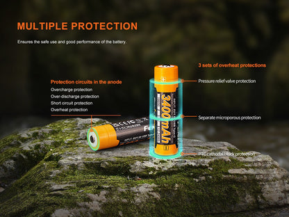 Fenix ARB-L18 3400U V3.0 USB Type C 18650 Li-IOn Rechargeable Battery
