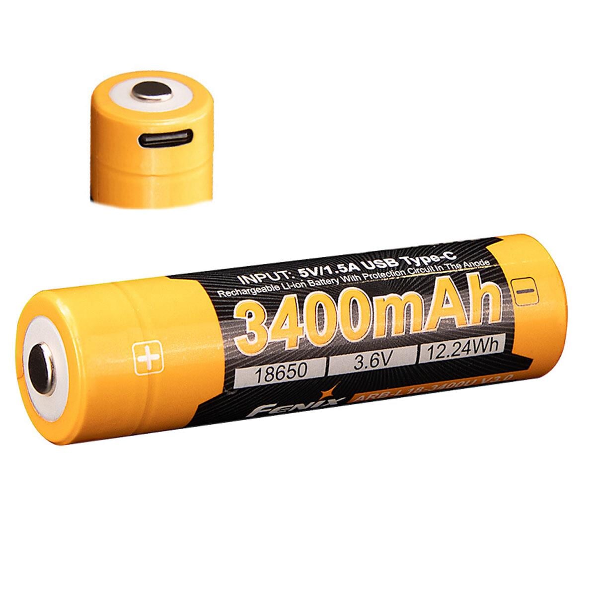 Fenix ARB-L18 3400U V3.0 USB Type C 18650 Li-IOn Rechargeable Battery