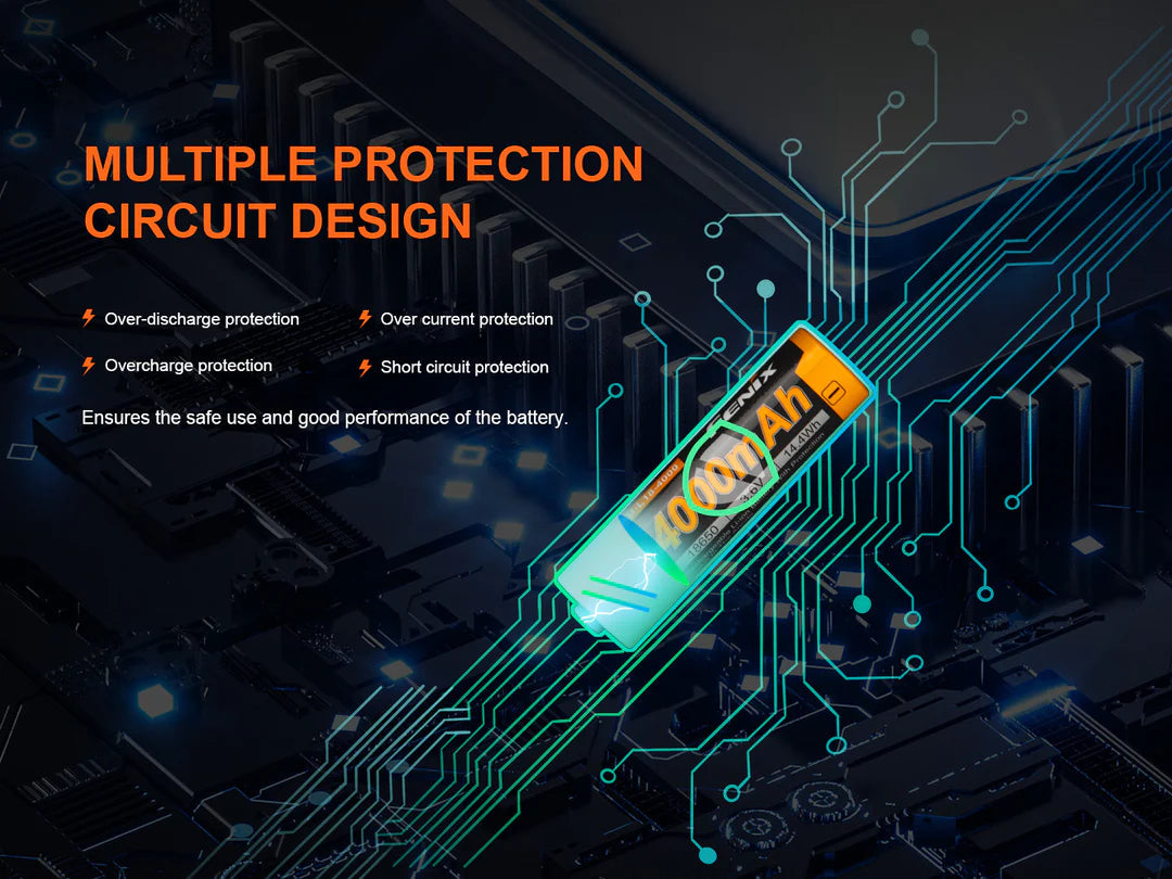 Fenix ARB-L18 4000 High-Capacity 18650 Battery - 4000mAh