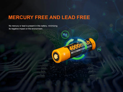 Fenix ARB-L18 4000 High-Capacity 18650 Battery - 4000mAh