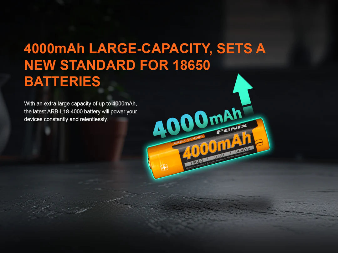 Fenix ARB-L18 4000 High-Capacity 18650 Battery - 4000mAh