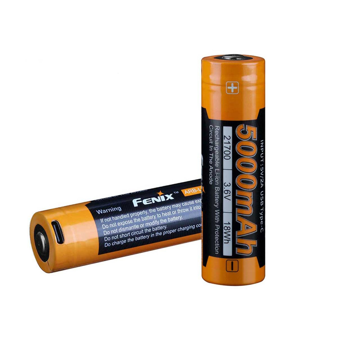 Fenix ARB-L21-5000U Li-ion Rechargeable 21700 Battery with USB-C Charging Port