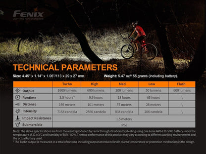 Fenix BC26R Ultra Bright Rechargeable Bicycle Light + BC05R V2.0 COMBO PACK