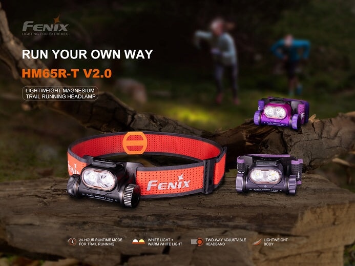 Fenix HM65R-T v2.0 Lightweight Magnesium Trail Running Headlamp