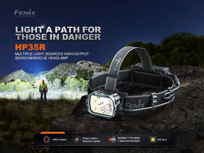 Fenix HP35R USB-C Rechargeable LED Headlamp - 4000 Lumens