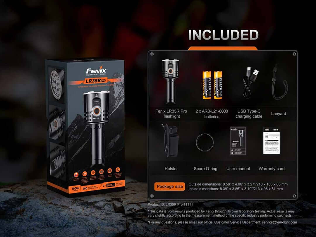 Fenix LR35R Pro 10 000 Lumen Rechargeable LED Flashlight