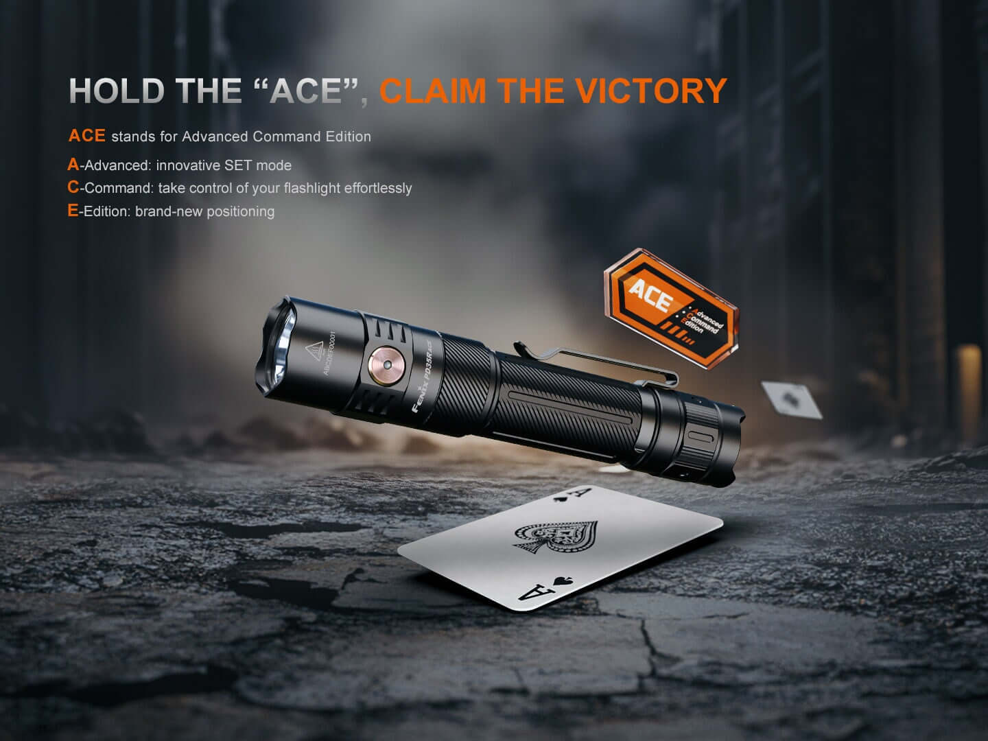 Fenix PD35R ACE rechargeable LED flashlight with CL01 mini lantern combo and USB-C charging