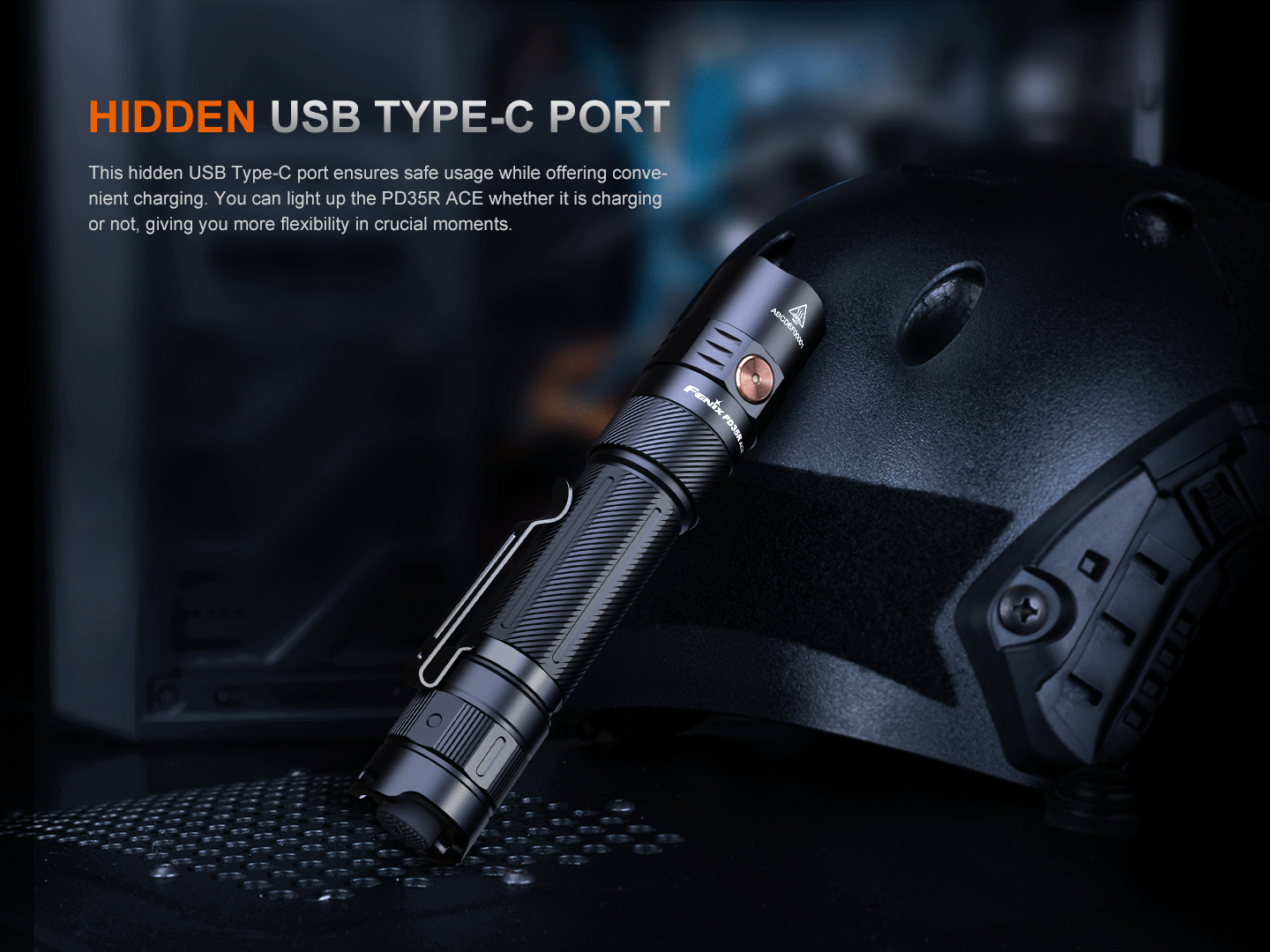 Fenix PD35R ACE rechargeable LED flashlight with CL01 mini lantern combo and USB-C charging