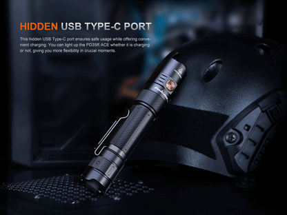 Fenix PD35R ACE rechargeable LED flashlight with CL01 mini lantern combo and USB-C charging