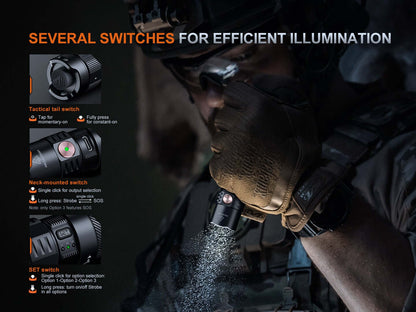 Fenix PD35R ACE rechargeable LED flashlight with CL01 mini lantern combo and USB-C charging