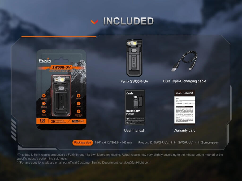 Fenix SW05R-UV - 150 lumens UV &amp; White Lights Flashlight
