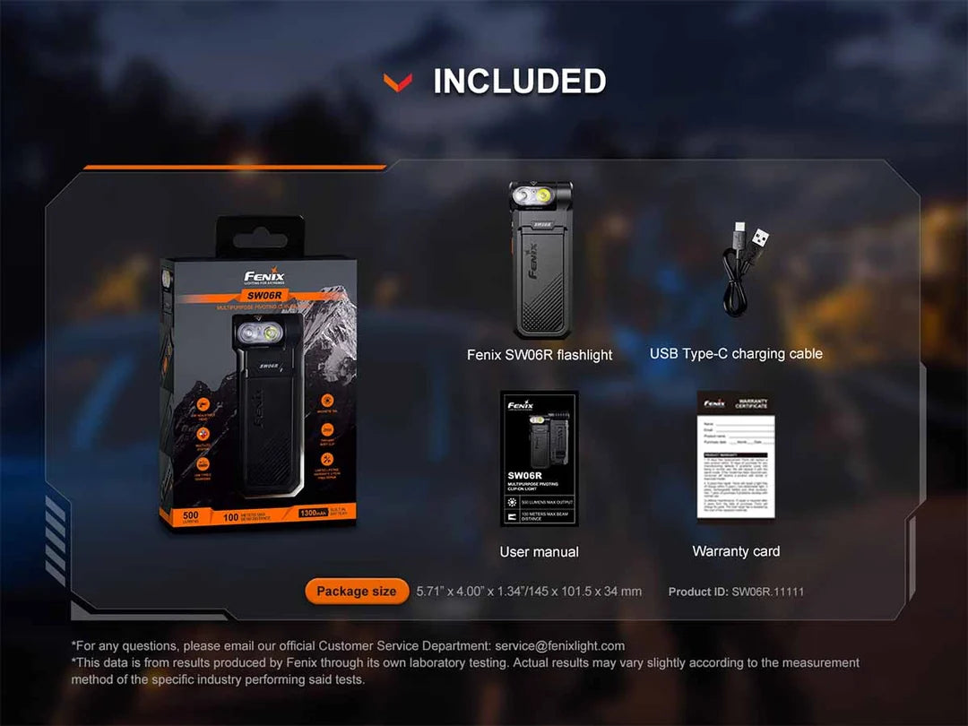 Fenix SW06R 500 Lumens Rechargeable Clip-On Light