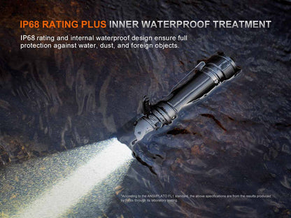 “Fenix TK15R rechargeable tactical flashlight – high-output long-throw duty torch”