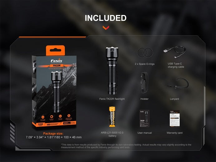 Fenix TK22R Rechargeable Tactical &amp; Duty Flashlight