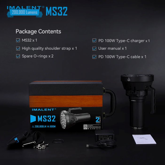 IMALENT MS32 Brightest Flashlight - 200,000 lumens