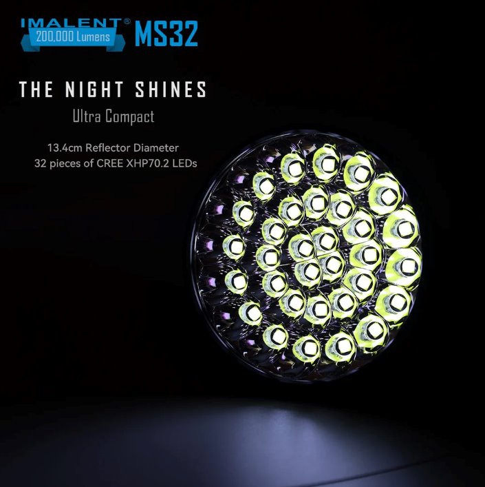 IMALENT MS32 Brightest Flashlight - 200,000 lumens