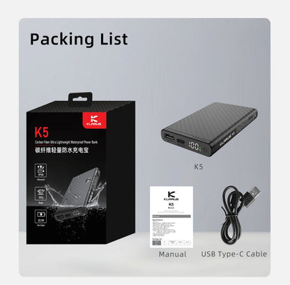 Klarus Full Carbon Fiber Lightweight Waterproof Powerbank K5