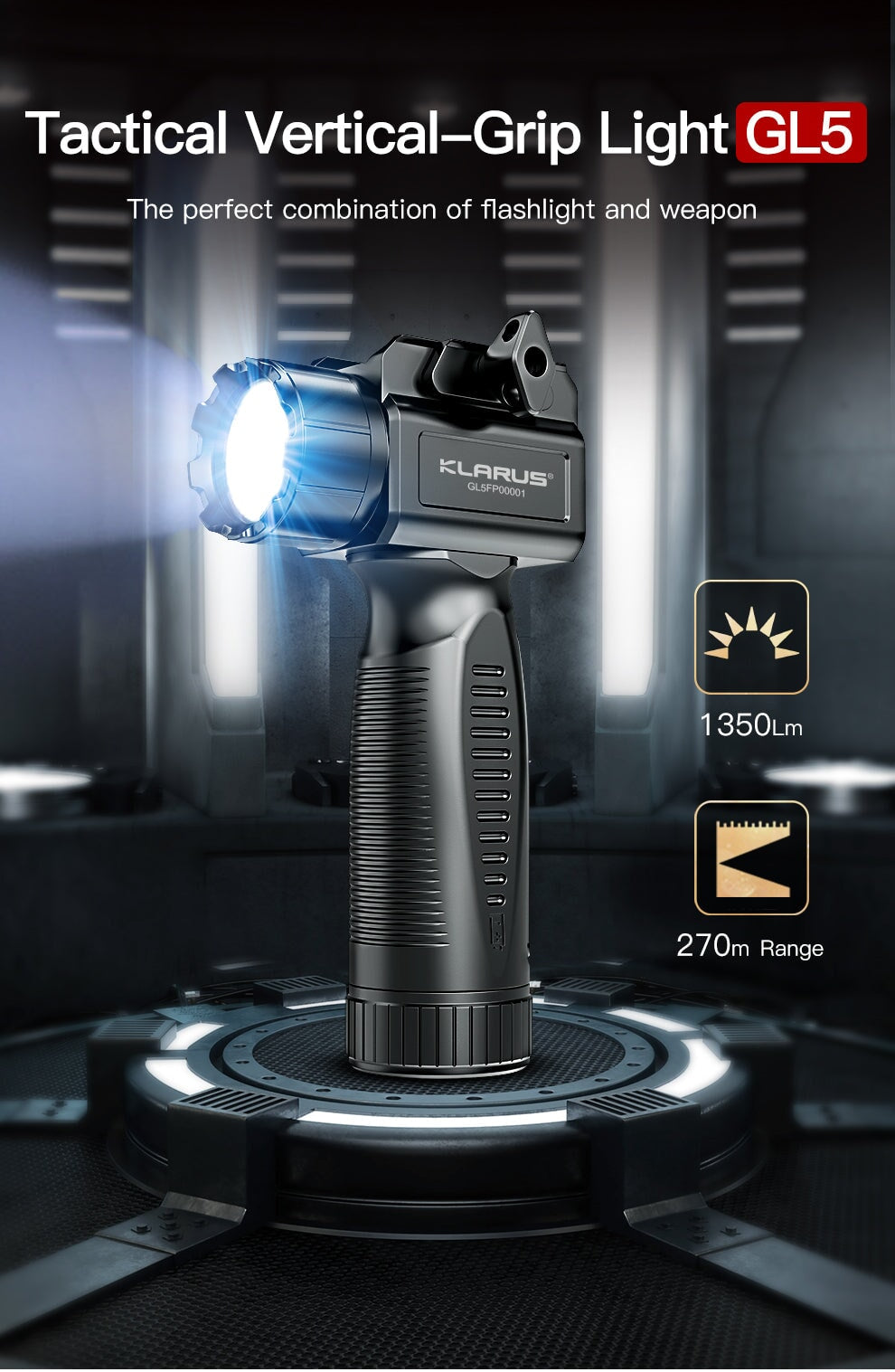 Klarus Vertical Tactical Foregrip Flashlight GL5